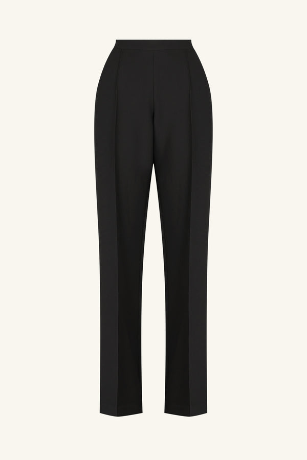 IRENA STRAIGHT LEG PINTUCK PANT - BLACK_G