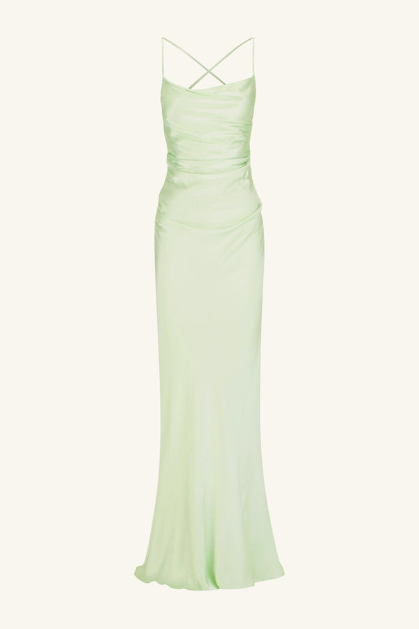 LA LUNE LACE BACK MAXI DRESS - KEY LIME_G