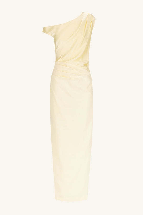 DILLON CONTRAST DRAPED MAXI DRESS - YELLOW SORBET_G