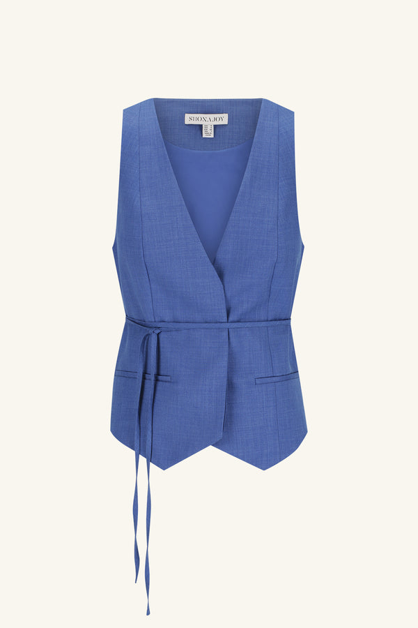 ASHER BELTED VEST - OCEAN BLUE_G