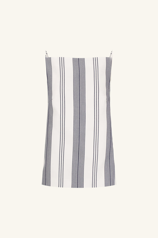 HARLOW OPEN BACK TIE TOP - IVORY/ NAVY_G