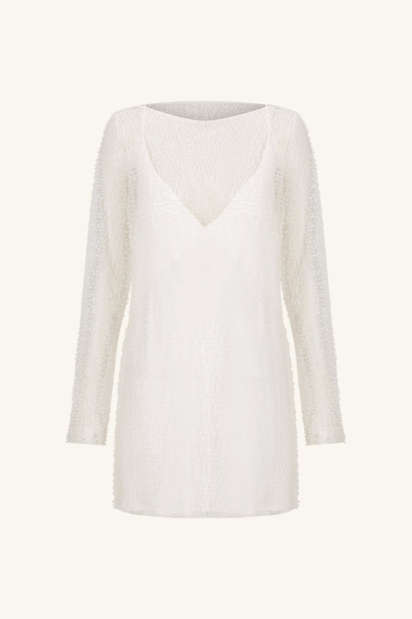 IRIDESCENT LONG SLEEVE MINI DRESS_G