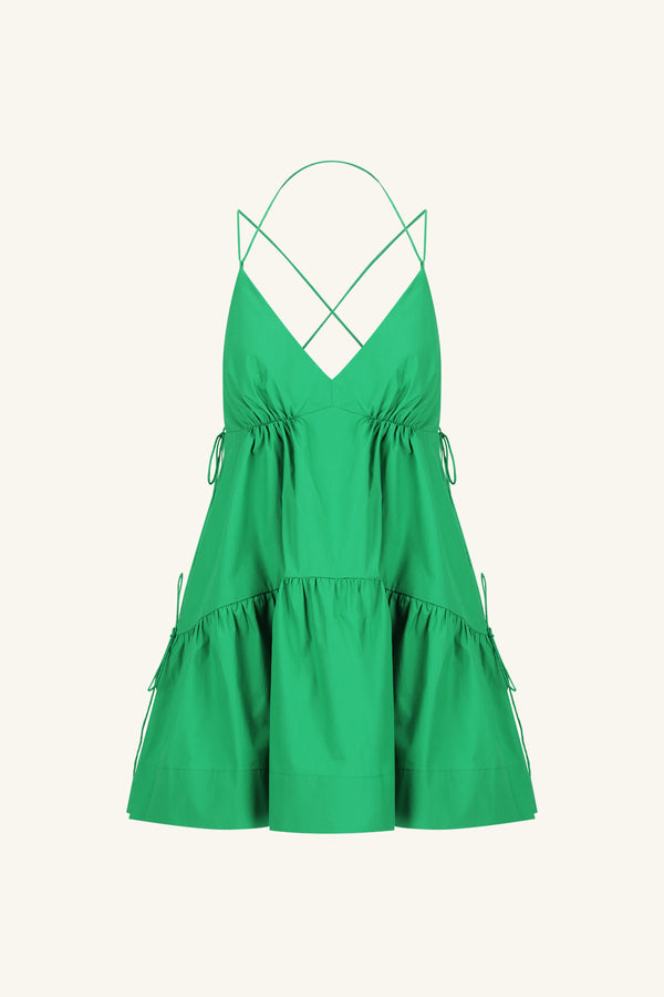 MAIORI TIERED MINI DRESS - APPLE GREEN_G