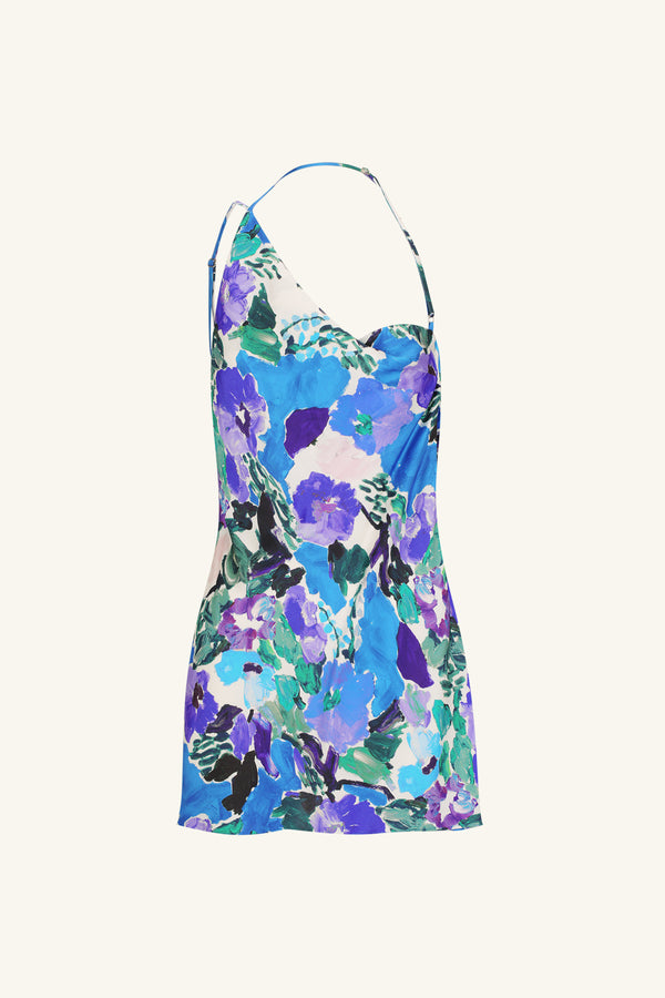 CURLEWIS ONE SHOULDER COWL MINI DRESS_G