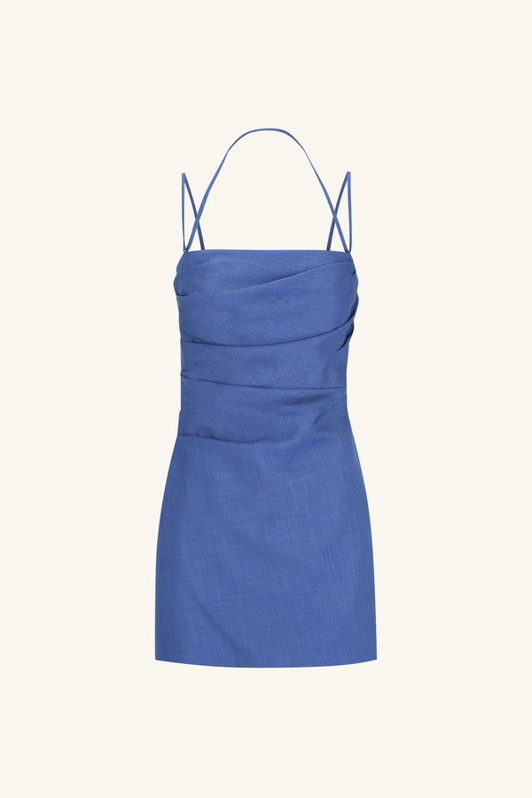ASHER DRAPED MINI DRESS - OCEAN BLUE
_G