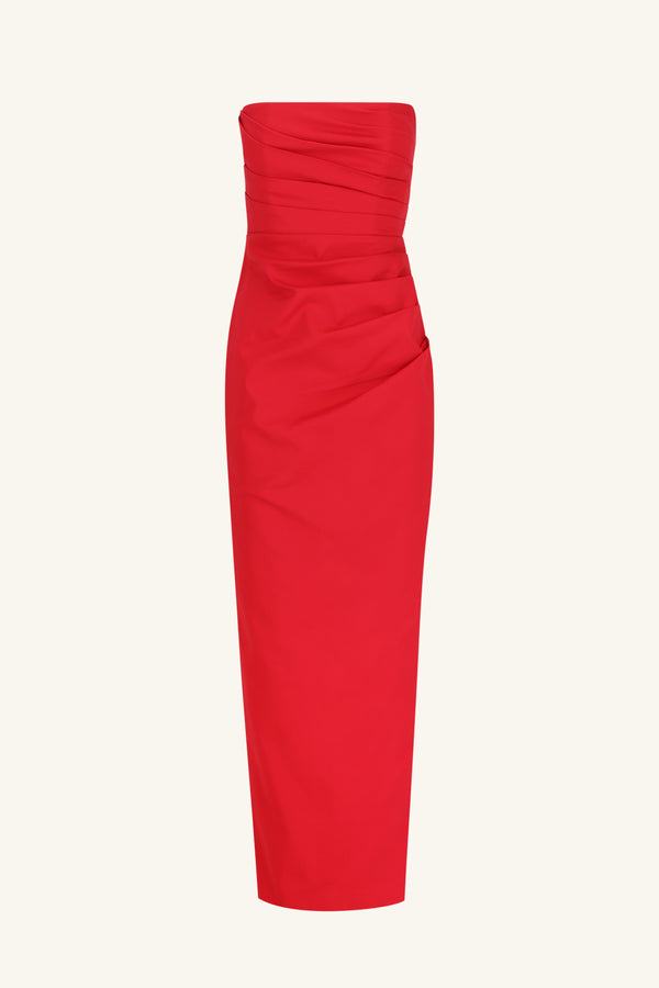 LANI STRAPLESS DRAPED MAXI DRESS - CHILLI_G