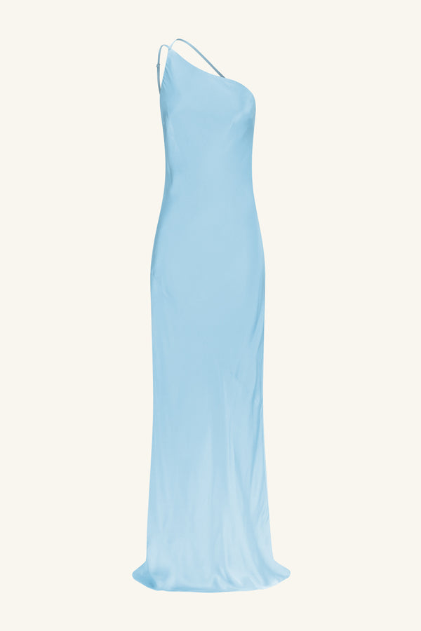 LA LUNE ONE SHOULDER COWL BACK MAXI DRESS - ICEBERG BLUE_G