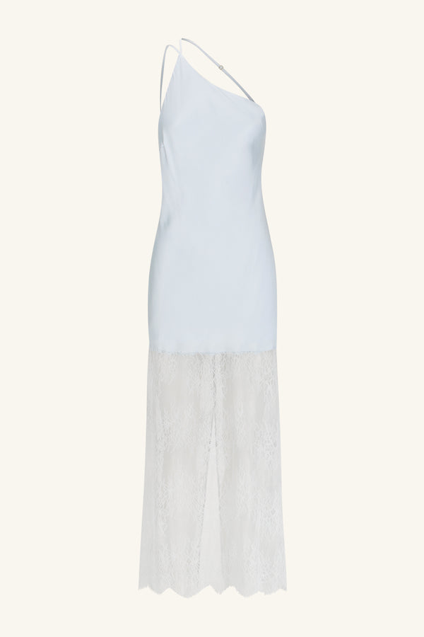 LABYRINTH LACE ONE SHOULDER COWL MAXI DRESS - PALE BLUE_G