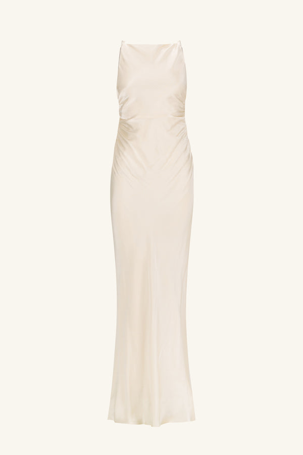 la lune high neck ruched maxi dress Shona Joy