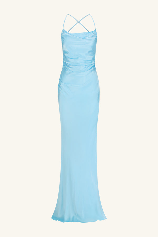 LA LUNE LACE BACK MAXI DRESS - ICEBERG BLUE_G