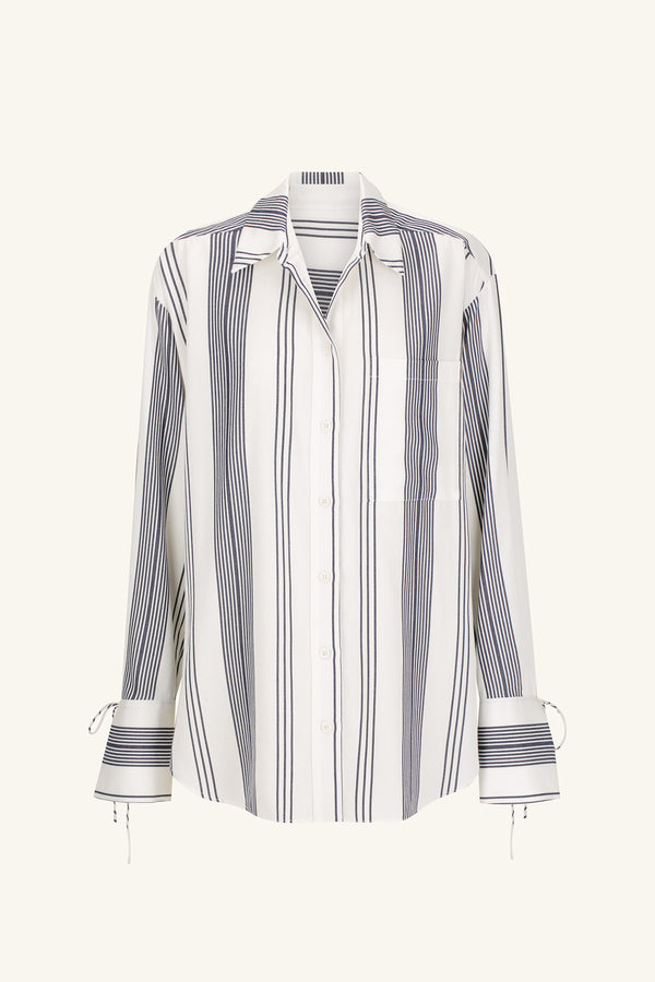 HARLOW OVERSIZED SHIRT - IVORY/ NAVY_G
