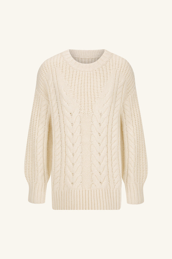 BOND MIXED CABLE SWEATER - VANILLA_G