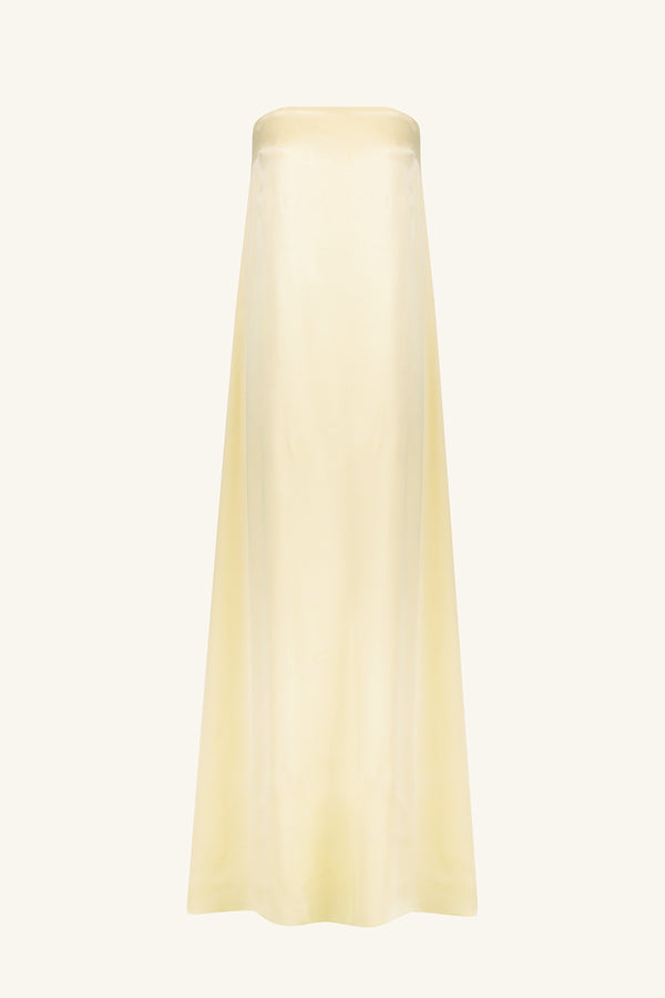 LA LUNE STRAPLESS COLUMN MAXI DRESS - LEMON_G