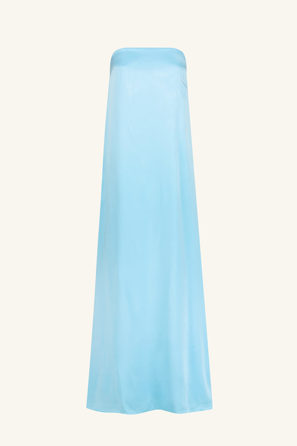 LA LUNE STRAPLESS COLUMN MAXI DRESS - ICEBERG BLUE_G