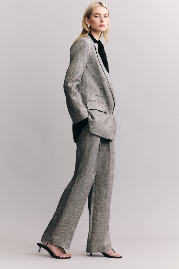 ELLIOT DOUBLE WAIST BAND PANT - CONCRETE