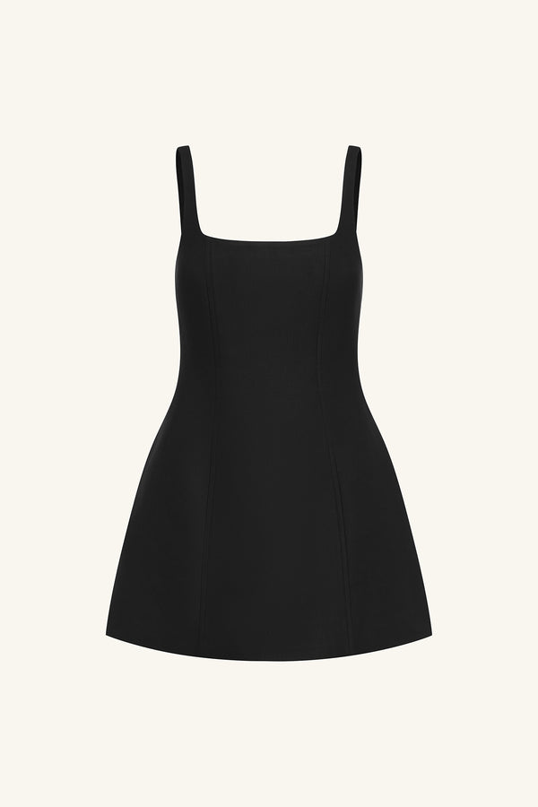 OTIS SQUARE NECK MINI DRESS - BLACK_G