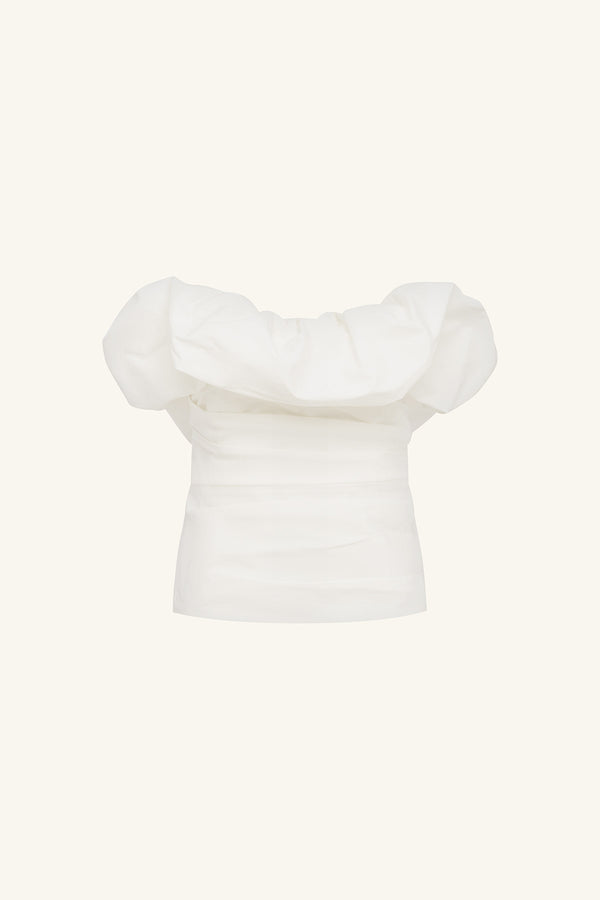 CAMPBELL STRAPLESS BUBBLE TOP - IVORY_G
