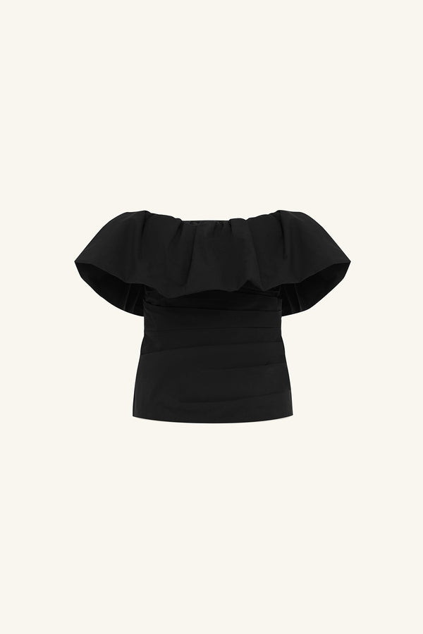 CAMPBELL STRAPLESS BUBBLE TOP - BLACK_G