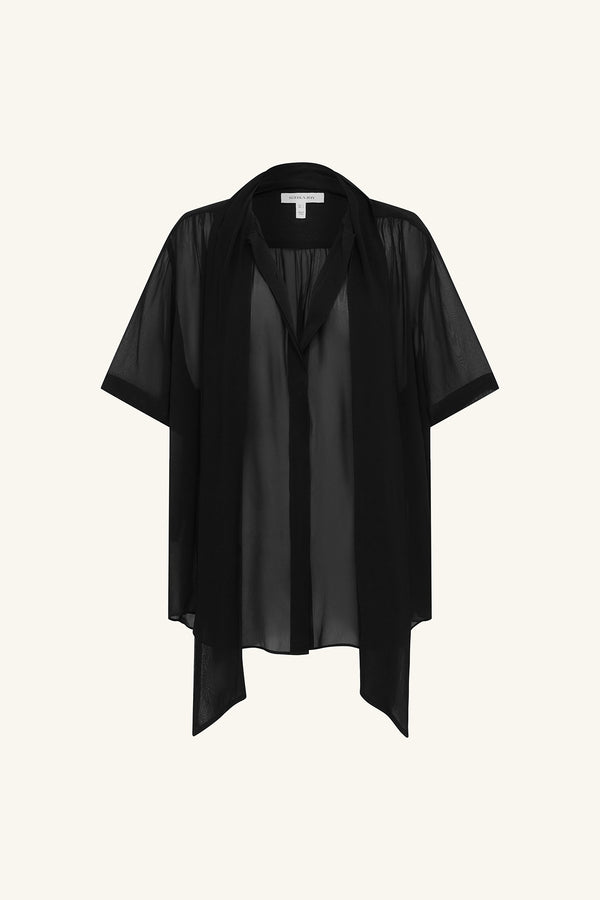 JUNO SCARF SHIRT - BLACK_G
