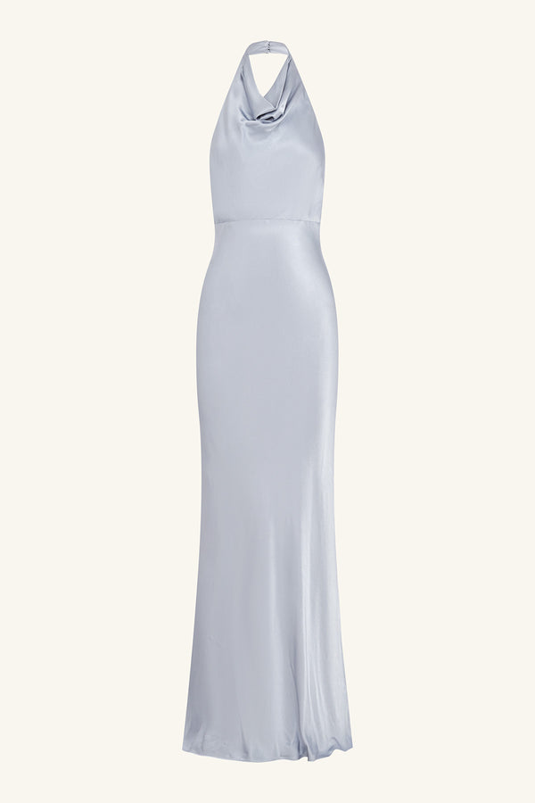 LA LUNE HIGH COWL OPEN BACK MAXI DRESS - POWDER BLUE_G