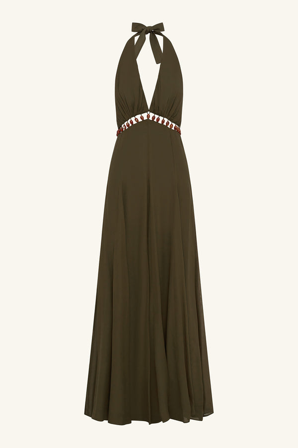 JUNO PLUNGED CUT OUT MAXI DRESS - JUNGLE_G