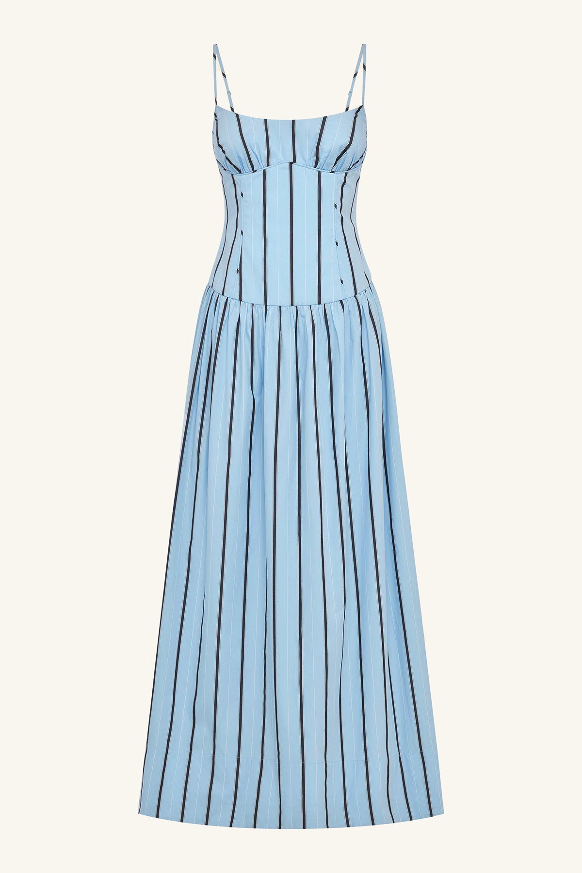 Saxon Panelled Bustier Maxi Dress | Bather Stripe | Dresses