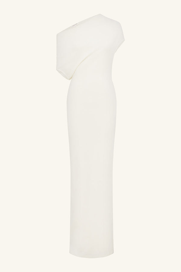 ABY DRAPED ASYMMETRICAL MAXI DRESS - IVORY_G