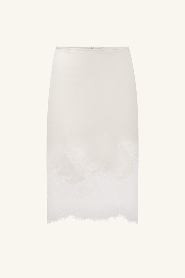 LUCIA LACE KNEE LENGTH SKIRT - IVORY_G