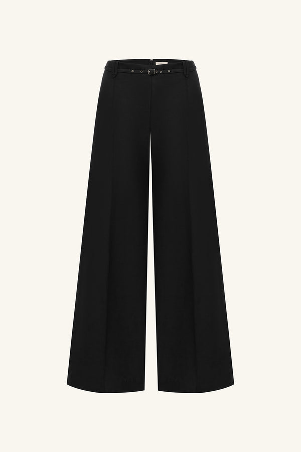 OTIS WIDE LEG BELTED PANT - BLACK_G