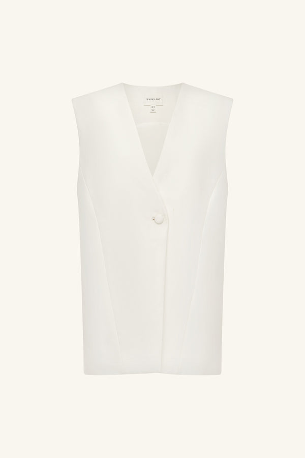 OTIS SLEEVELESS BLAZER - IVORY_G