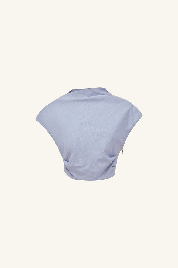ASHER CAP SLEEVE TOP - CHAMBRAY BLUE_G