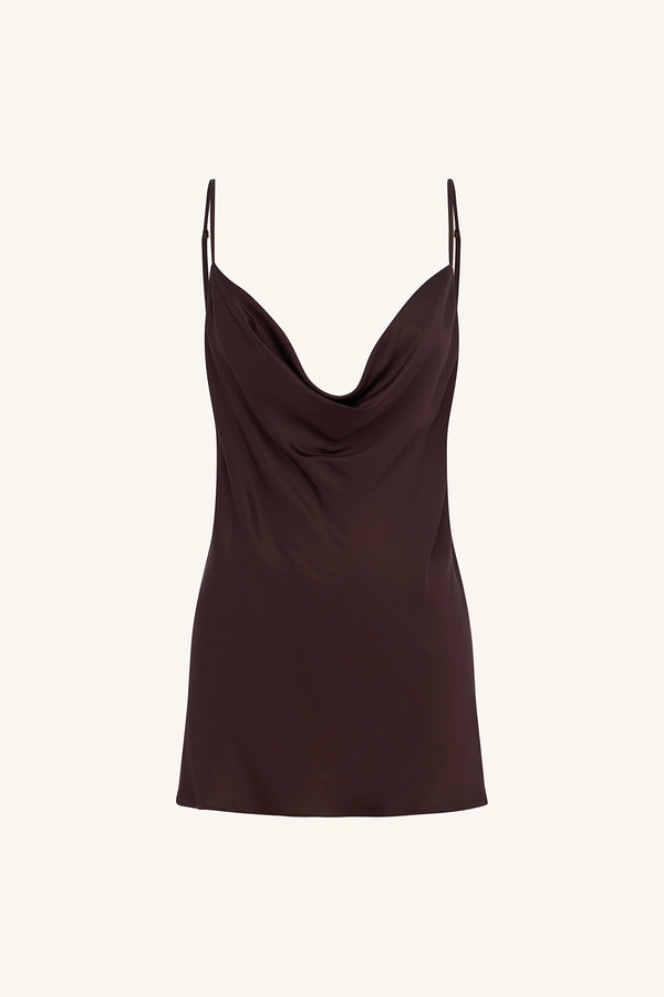 AGNES COWL NECK CAMI - ESPRESSO_G