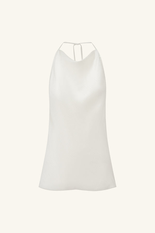 HUXLEY TEXTURED OPEN BACK TOP - VANILLA_G