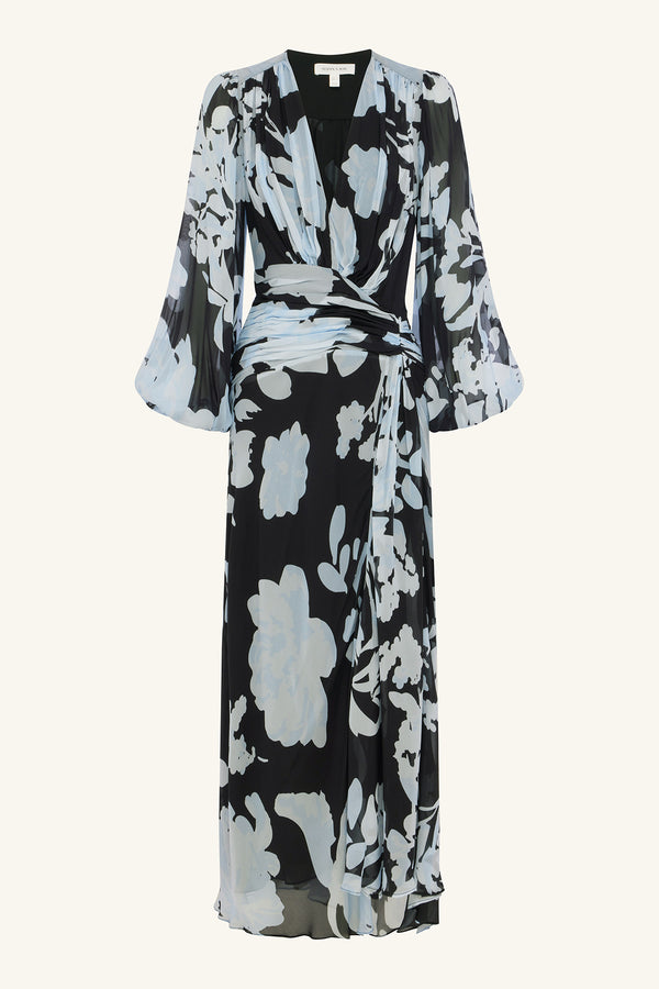 ALEYNA LONG SLEEVE RUCHED MAXI DRESS_G