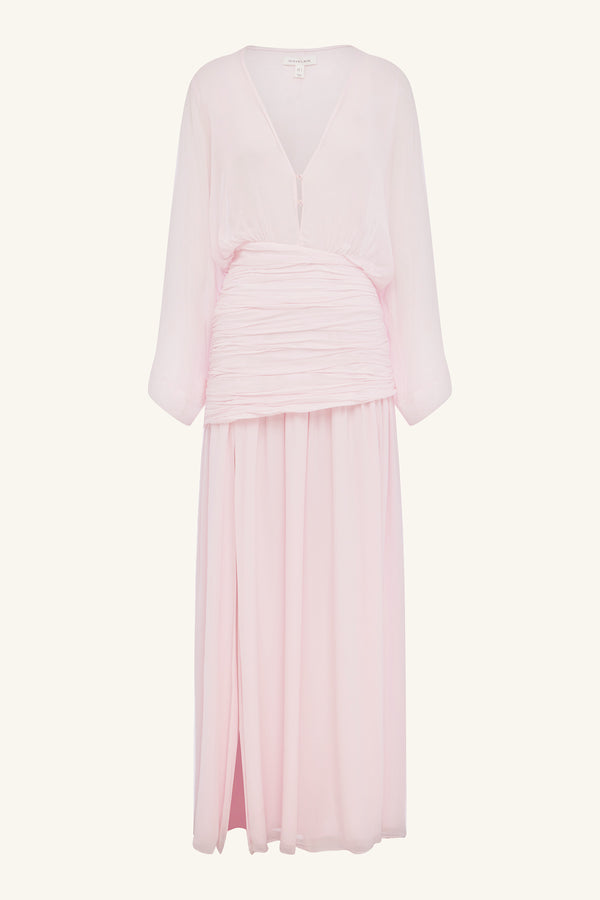 AMINA FLARED SLEEVE PLUNGED MAXI DRESS - FAIRYFLOSS_G