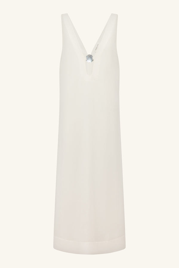 PALOMA PLUNGED MAXI DRESS - IVORY_G