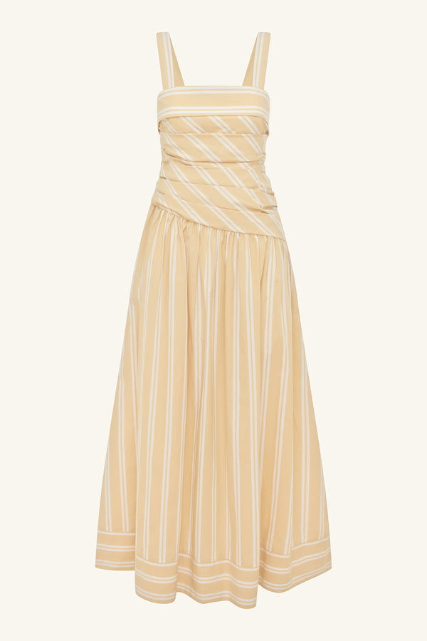 OMRI COTTON SQUARE NECK MAXI DRESS_G