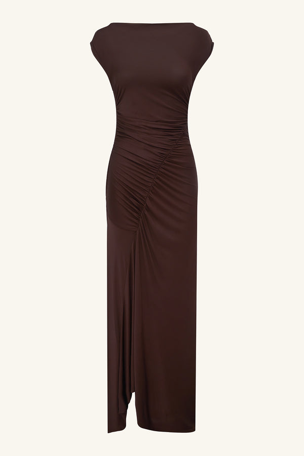 MIRO SLINKY JERSEY MAXI DRESS - RISTRETTO_G
