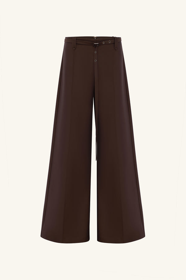 OTIS WIDE LEG BELTED PANT - RISTRETTO_G