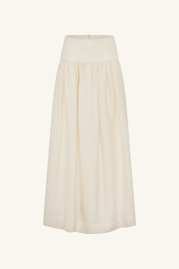 JASPER LINEN BLEND MAXI SKIRT - RESIN_G