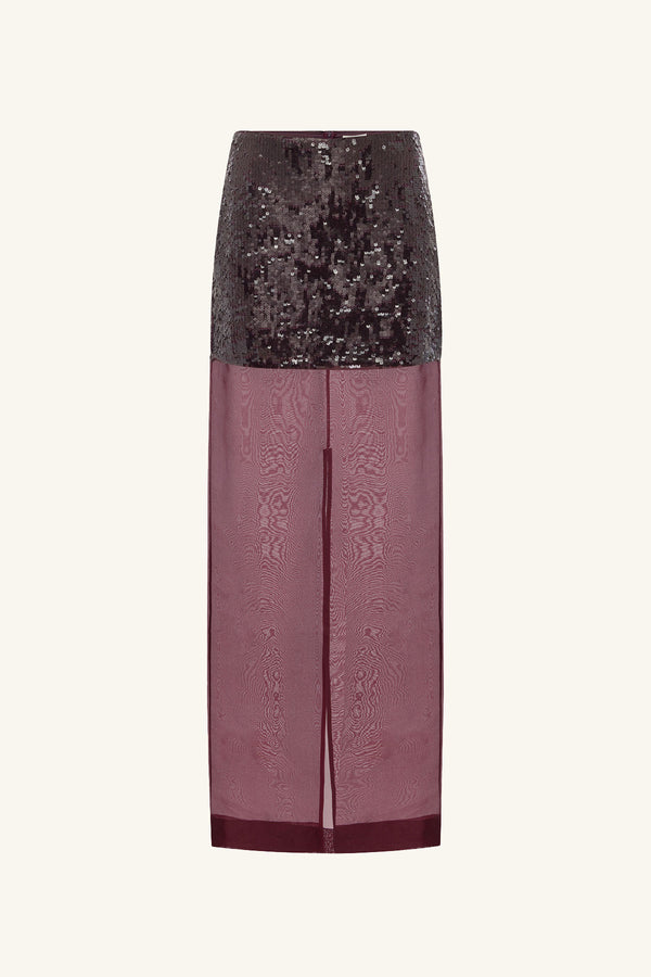 AMERIE SILK SEQUIN MAXI SKIRT - PORT ROYALE_G