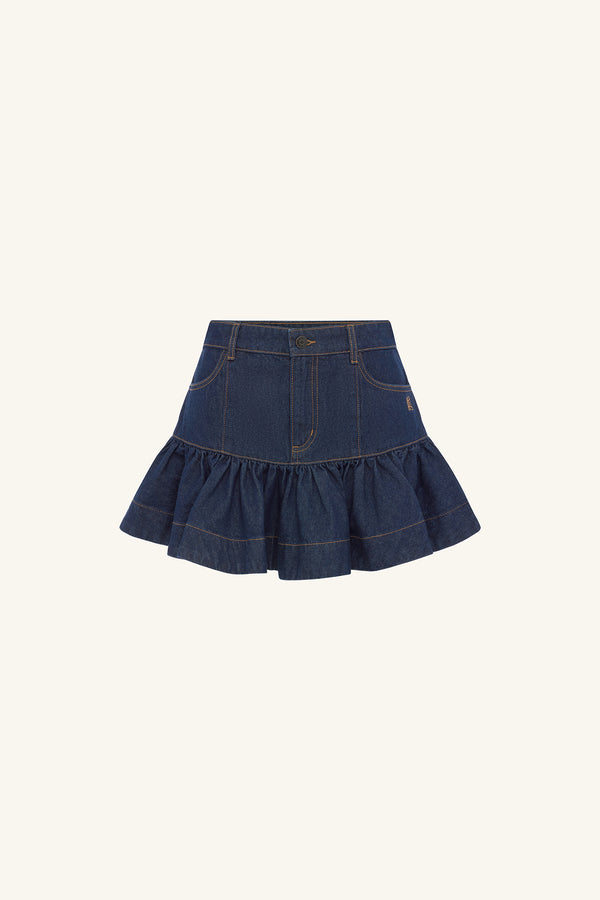 RITA FITTED RUFFLE MINI SKIRT_G