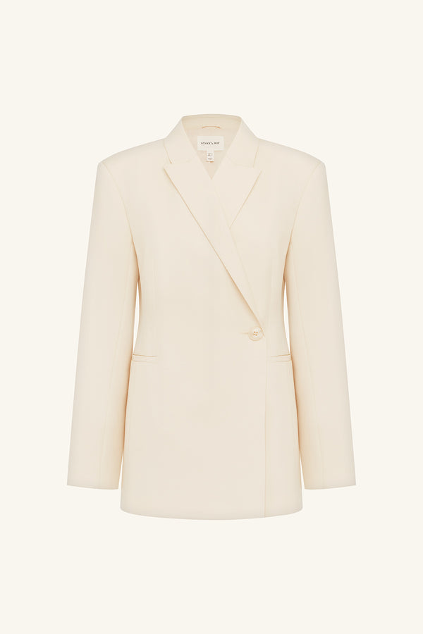 ASHER HOURGLASS BLAZER - WHITE SWAN_G