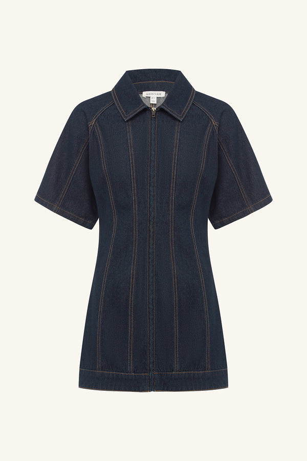 RITA SHORT SLEEVE STRUCTURED MINI DRESS_G