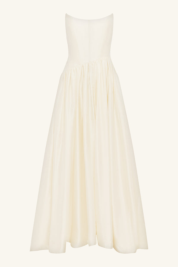 LUCERO 100% SILK HIGH LOW CORSET GOWN - IVORY_G