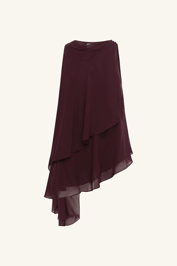 AMINA ASYMMETRICAL TIERED TOP - WINE TASTING_G