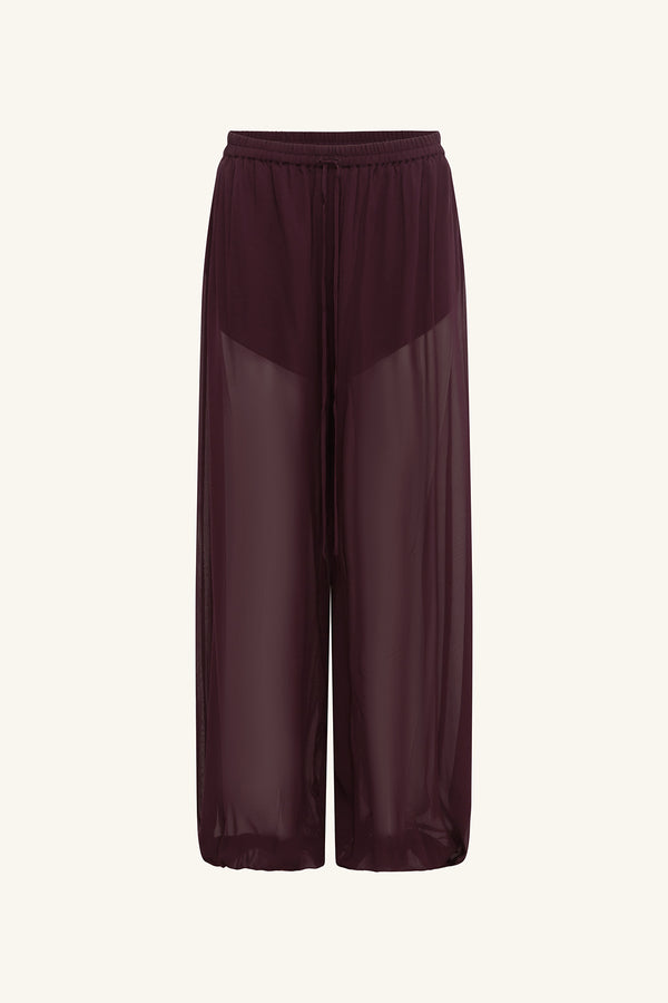 AMINA SHEER HAREM PANT - WINE TASTING_G