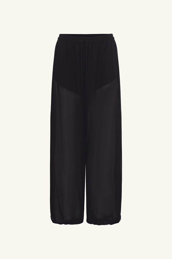 AMINA SHEER HAREM PANT - BLACK_G
