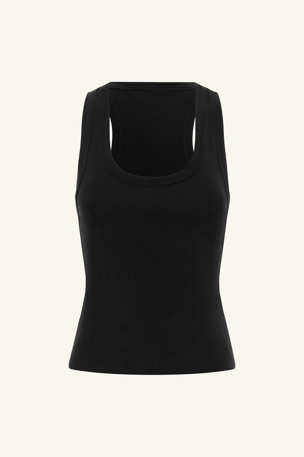 SOL JERSEY RACER BACK TANK - BLACK_G