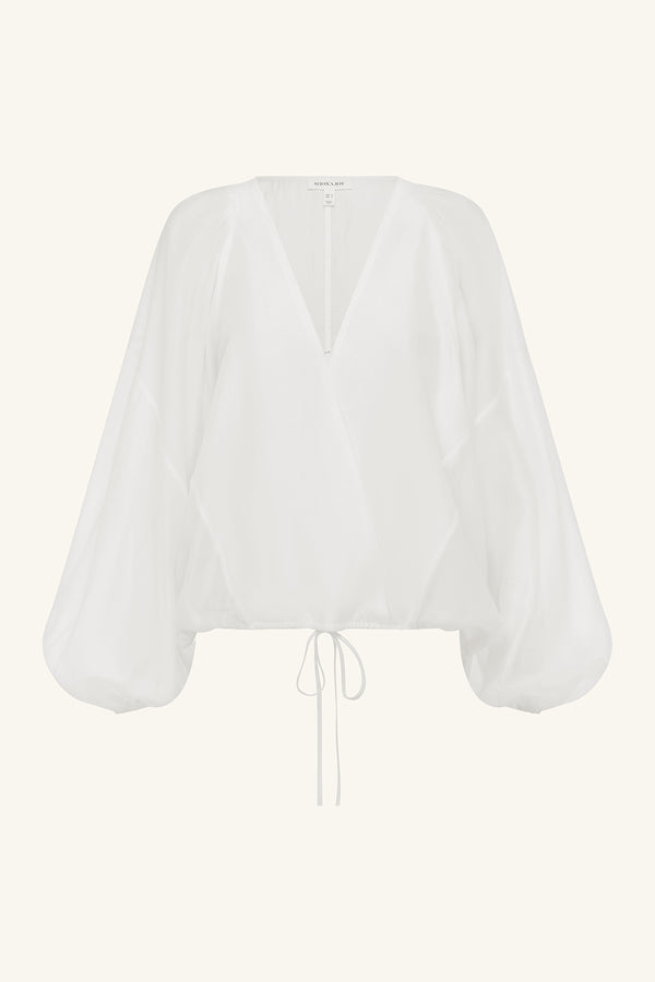 AURA SHEER BLOUSON TOP - IVORY_G